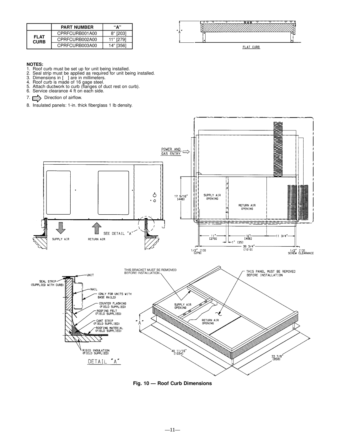 Bryant 589A, 588A user manual Ð11Ð, Part Number, Curb 