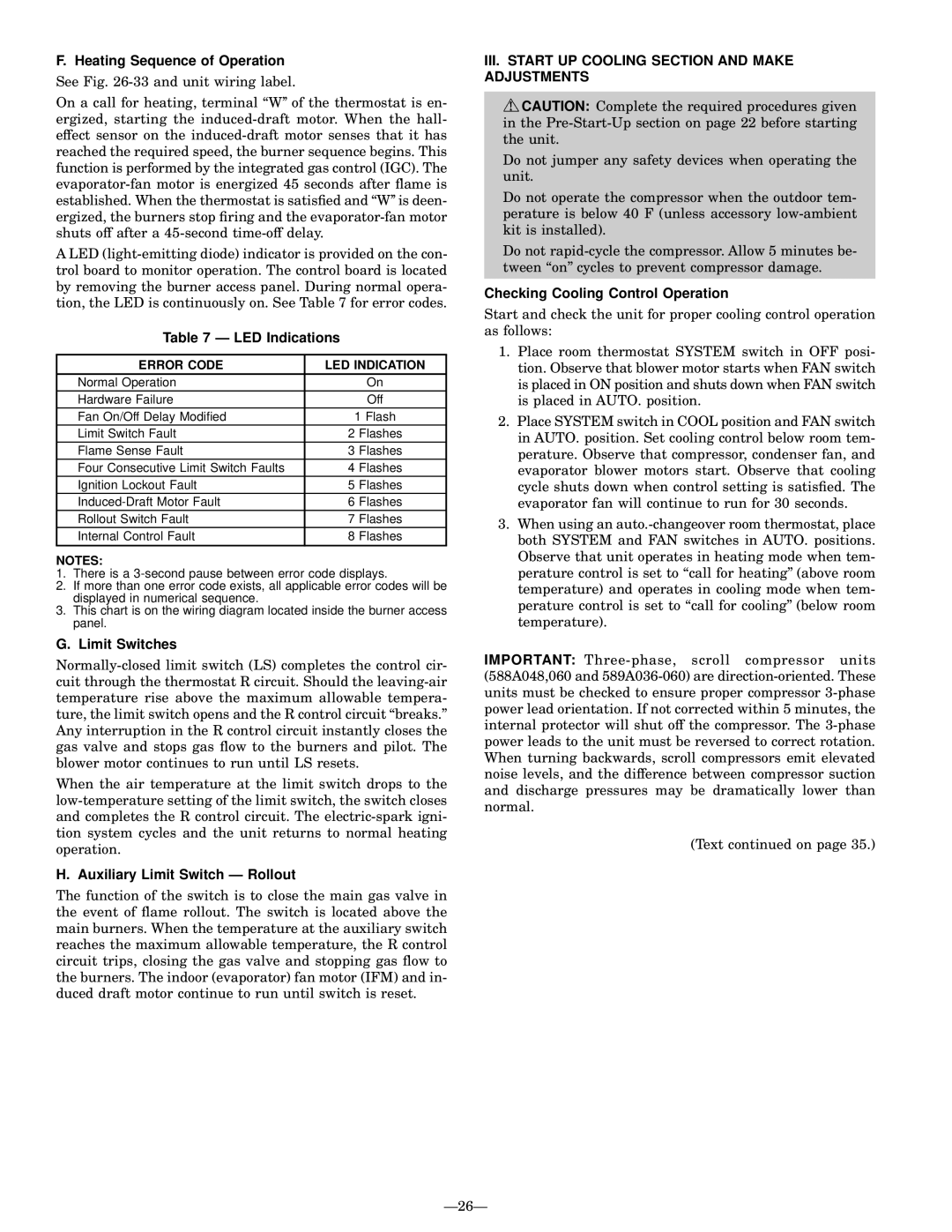 Bryant 588A, 589A user manual III. Start UP Cooling Section and Make Adjustments 