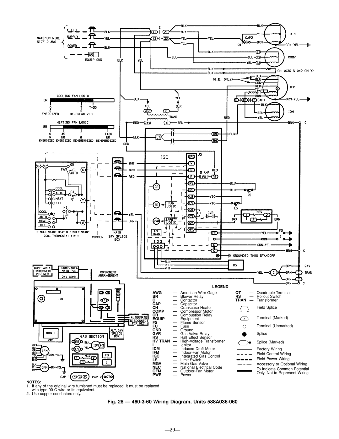 Bryant 589A user manual Wiring Diagram, Units 588A036-060, Ð29Ð 