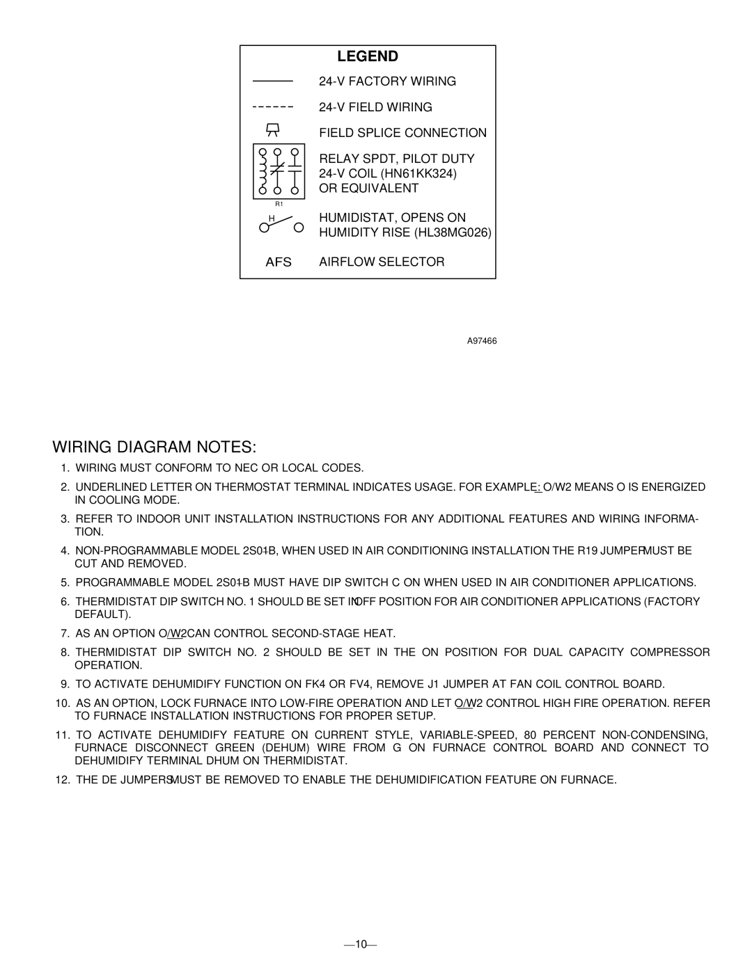 Bryant 598B instruction manual Wiring Diagram Notes 