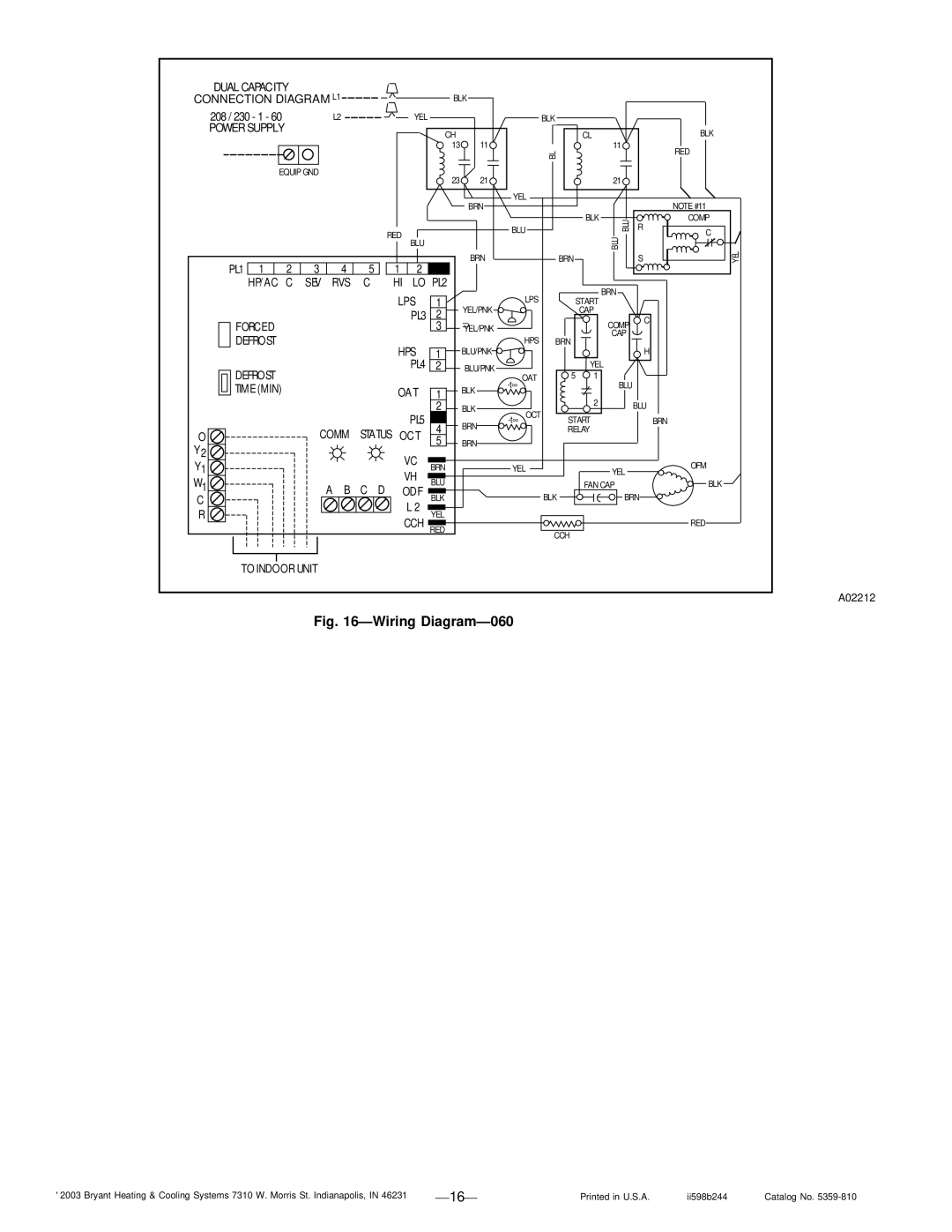 Bryant 598B instruction manual Wiring Diagram-060 