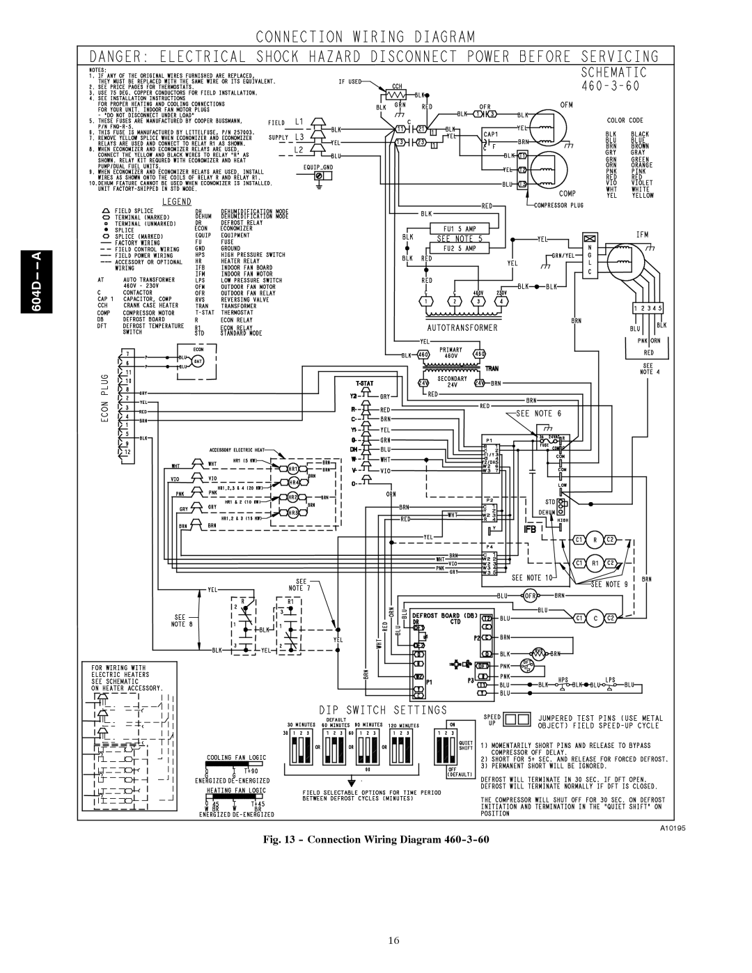 Bryant 604D--A installation instructions Connection Wiring Diagram 