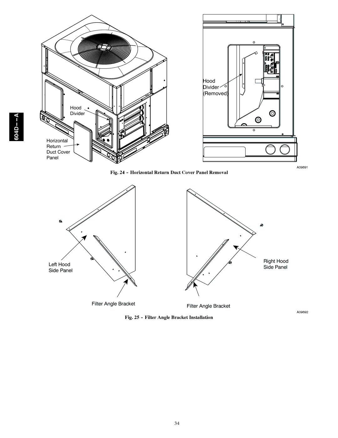 Bryant 604D--A installation instructions Hood Divider Removed 