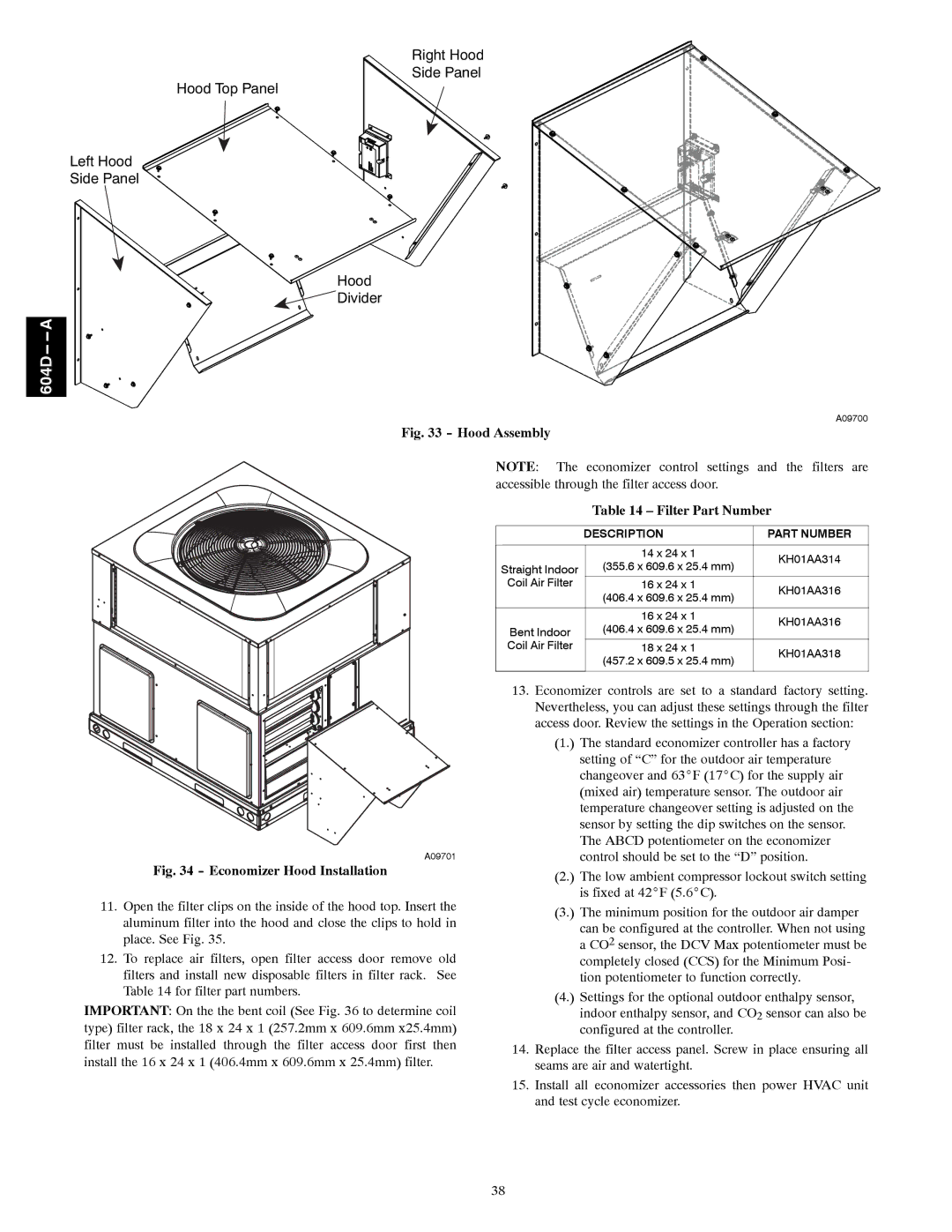 Bryant 604D--A installation instructions Hood Assembly 