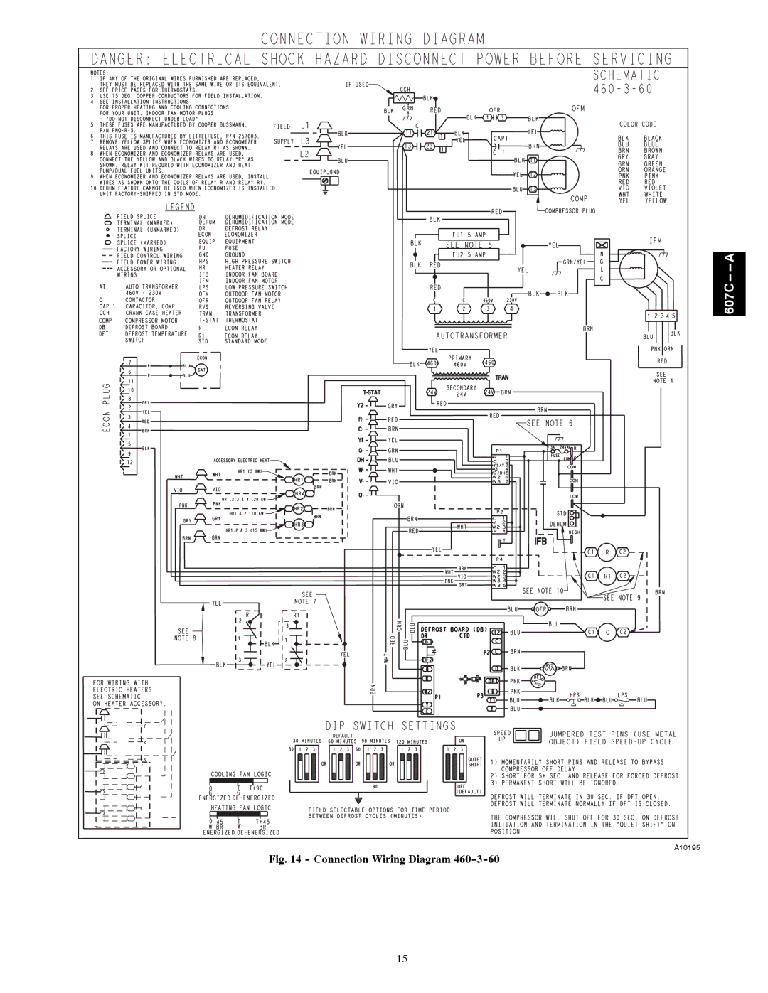 Bryant 607C-A installation instructions Connection Wiring Diagram 