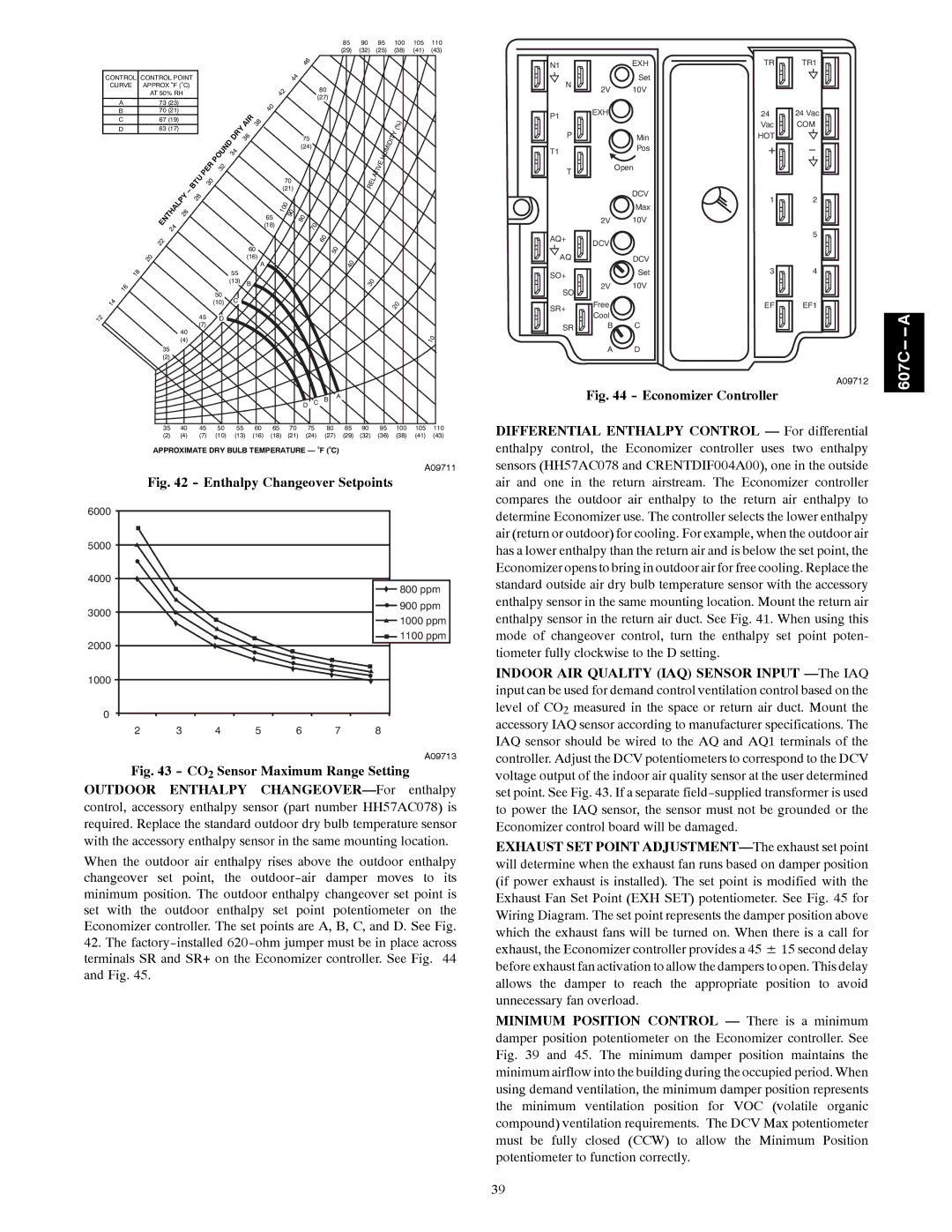 Bryant 607C-A installation instructions Economizer Controller 