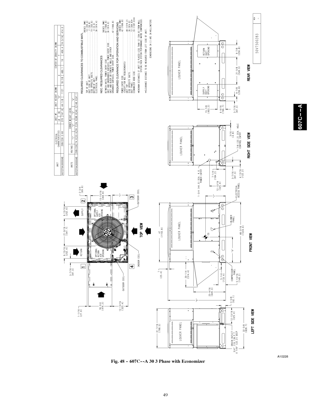 Bryant 607C-A installation instructions 607C--A 30 3 Phase with Economizer 