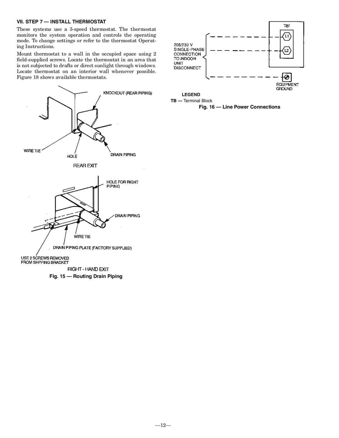 Bryant 619CNF, 619CNQ installation instructions VII. Install Thermostat, Line Power Connections 