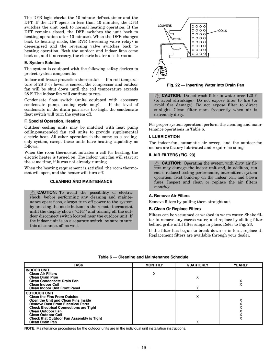 Bryant 619CNQ, 619CNF installation instructions Cleaning and Maintenance, Lubrication, II. AIR Filters FIG 