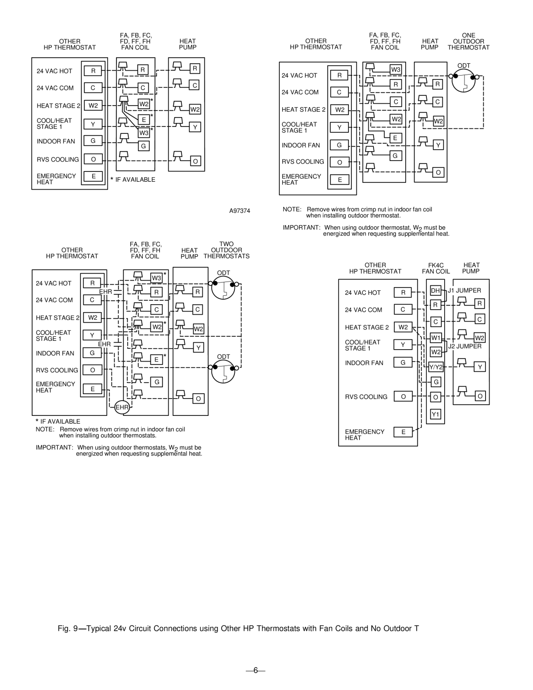 Bryant 661G, 661S, 661C instruction manual Other HP Thermostat 