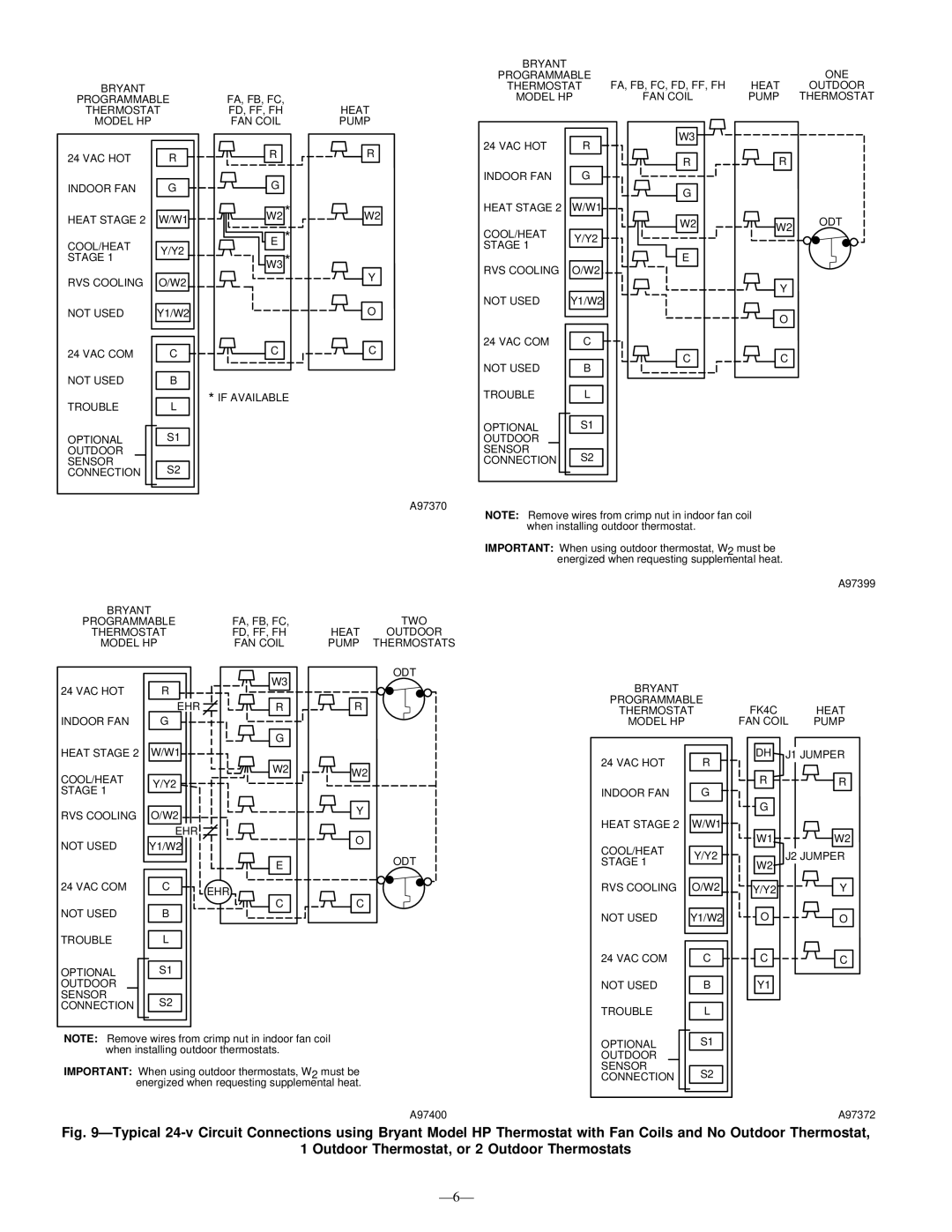 Bryant 663C instruction manual Ð6Ð, VAC COM Not Used Trouble Optional Outdoor Sensor Connection 