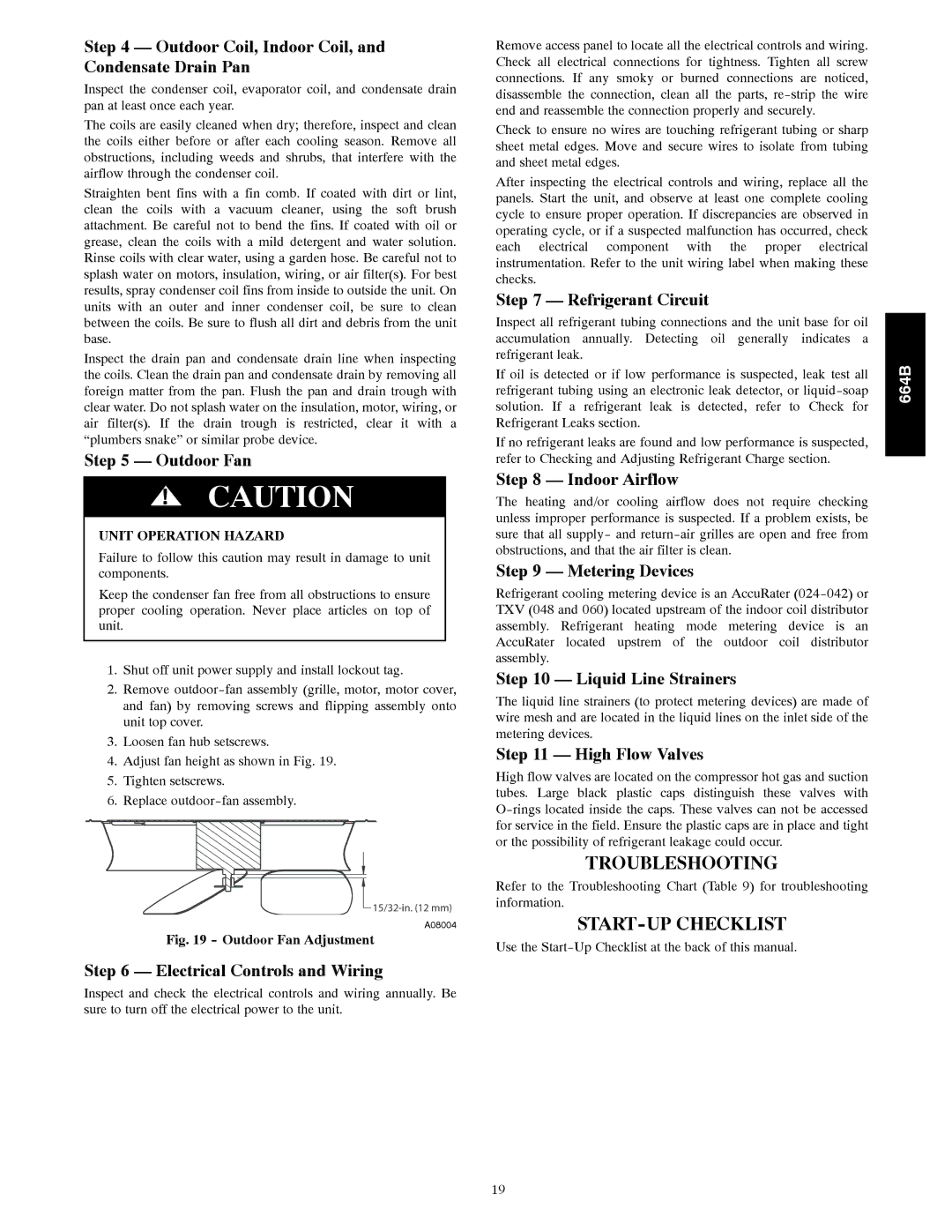 Bryant 664B installation instructions Troubleshooting, START-UP Checklist 