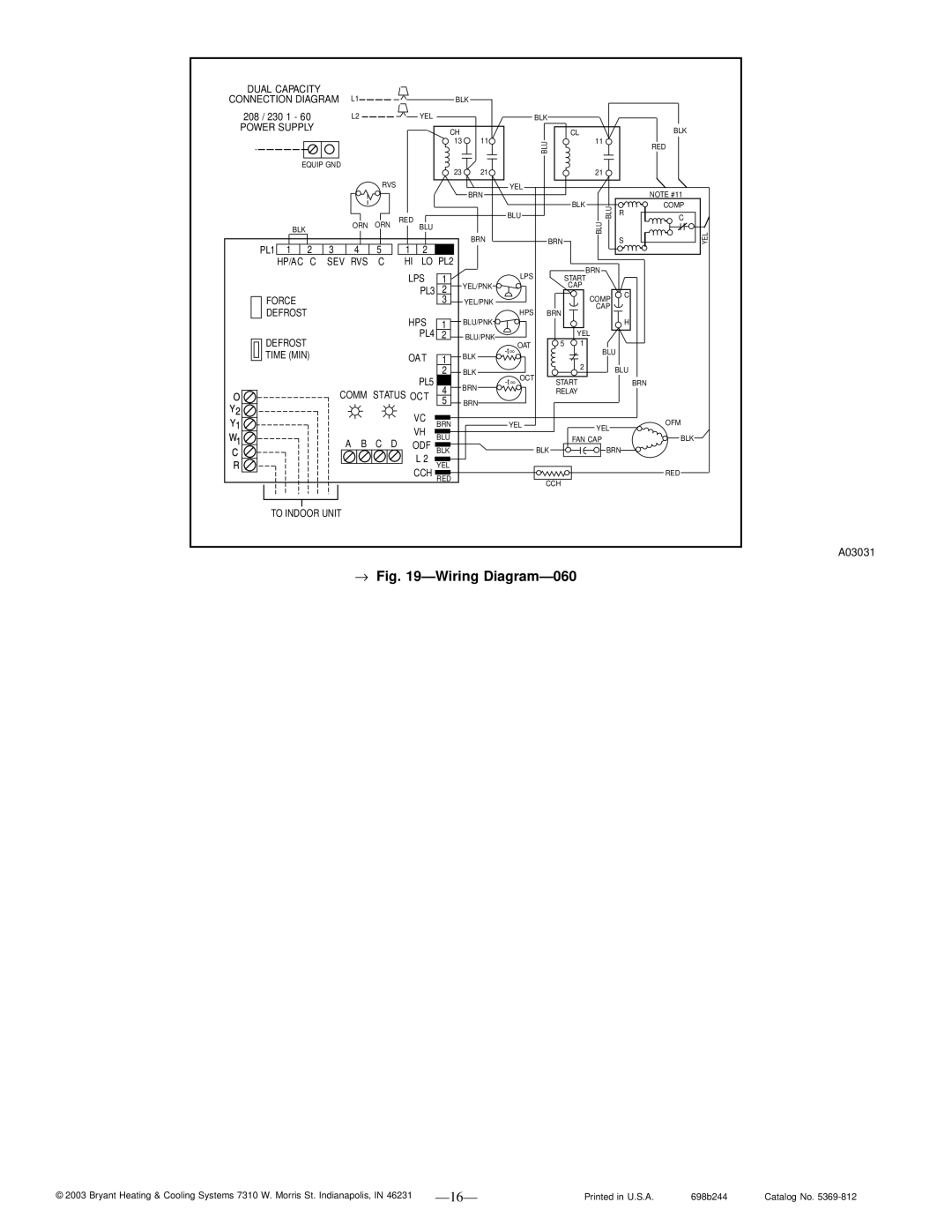 Bryant 698B instruction manual Wiring Diagram-060 