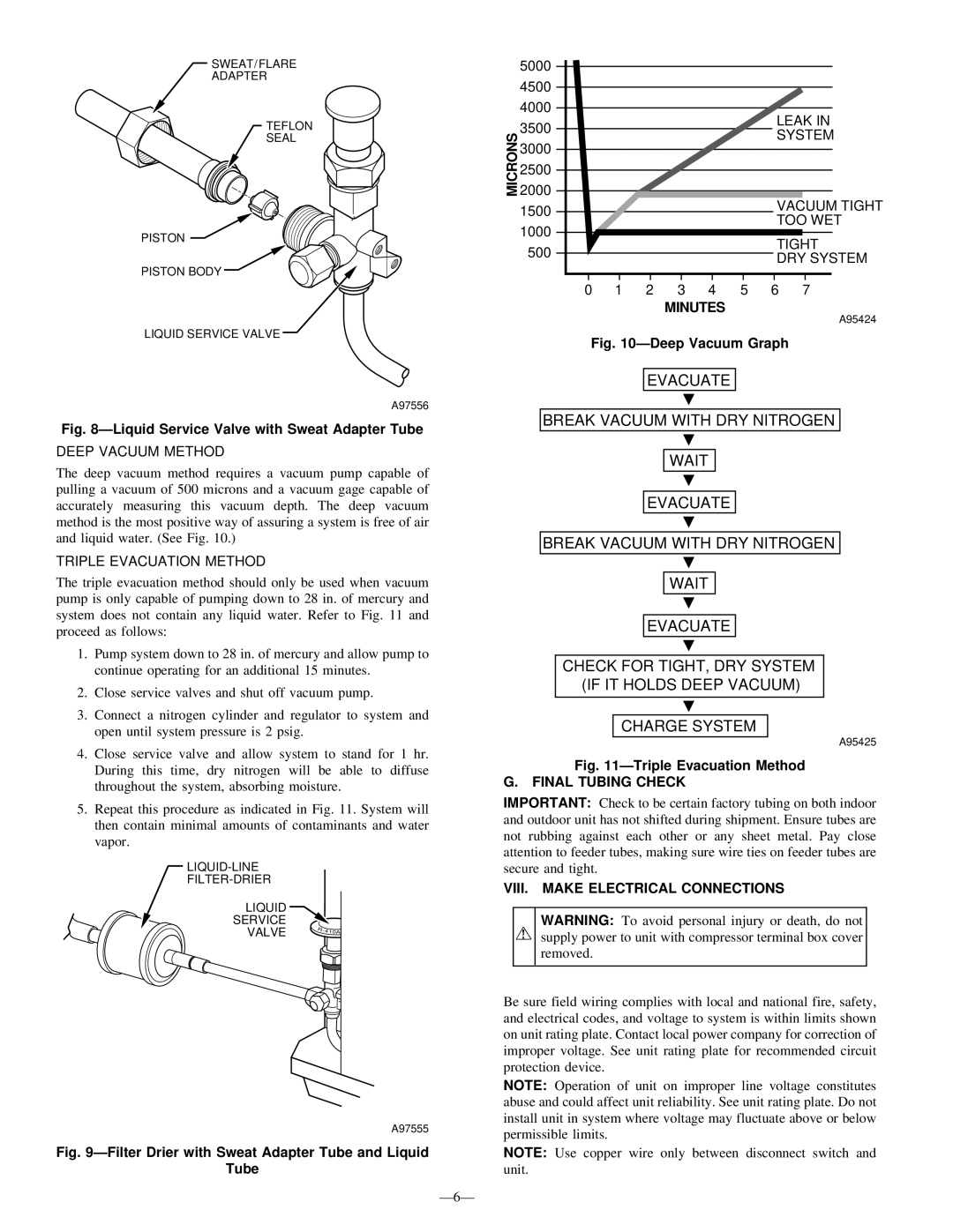 Bryant 698B instruction manual Minutes, Final Tubing Check, VIII. Make Electrical Connections 