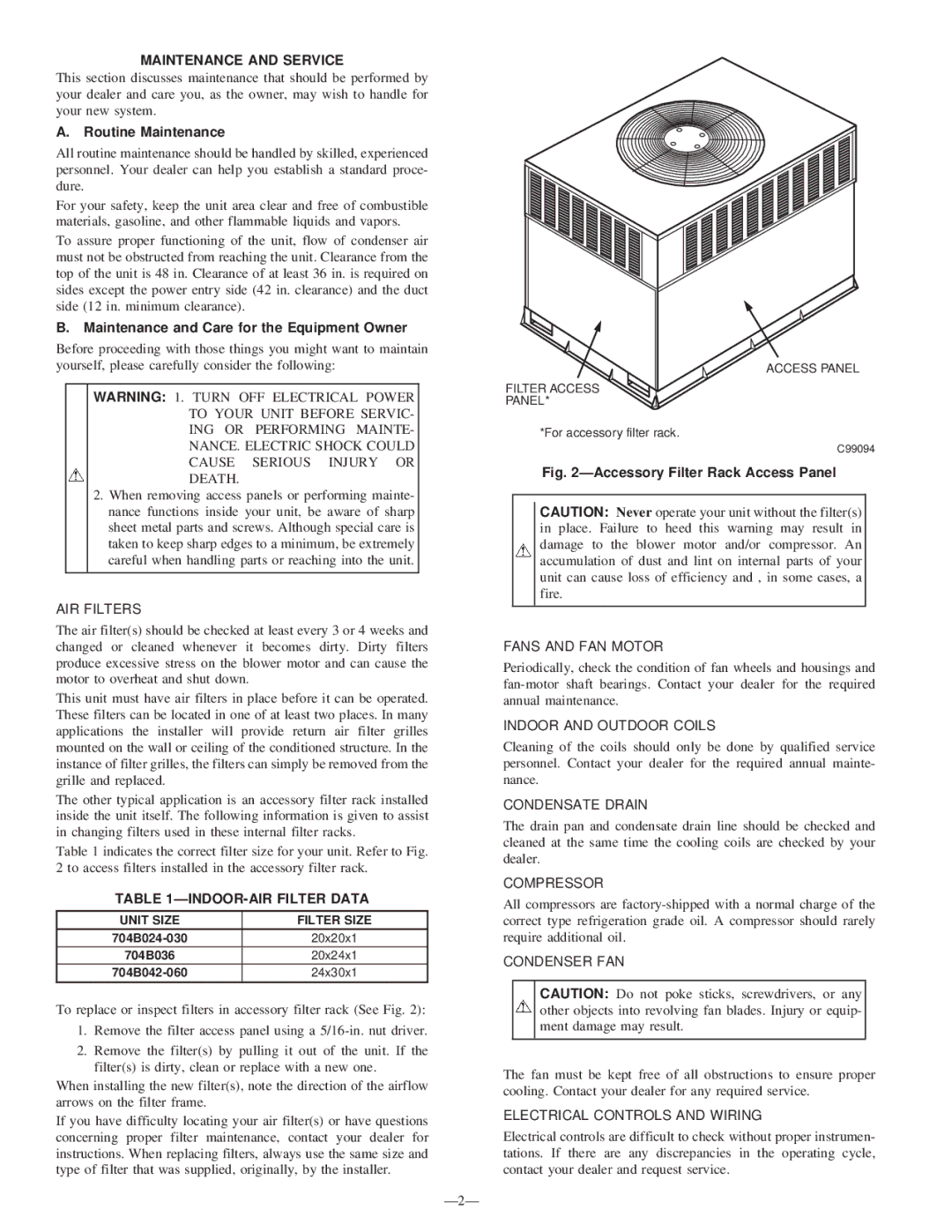 Bryant 704B instruction manual Routine Maintenance, Maintenance and Care for the Equipment Owner 