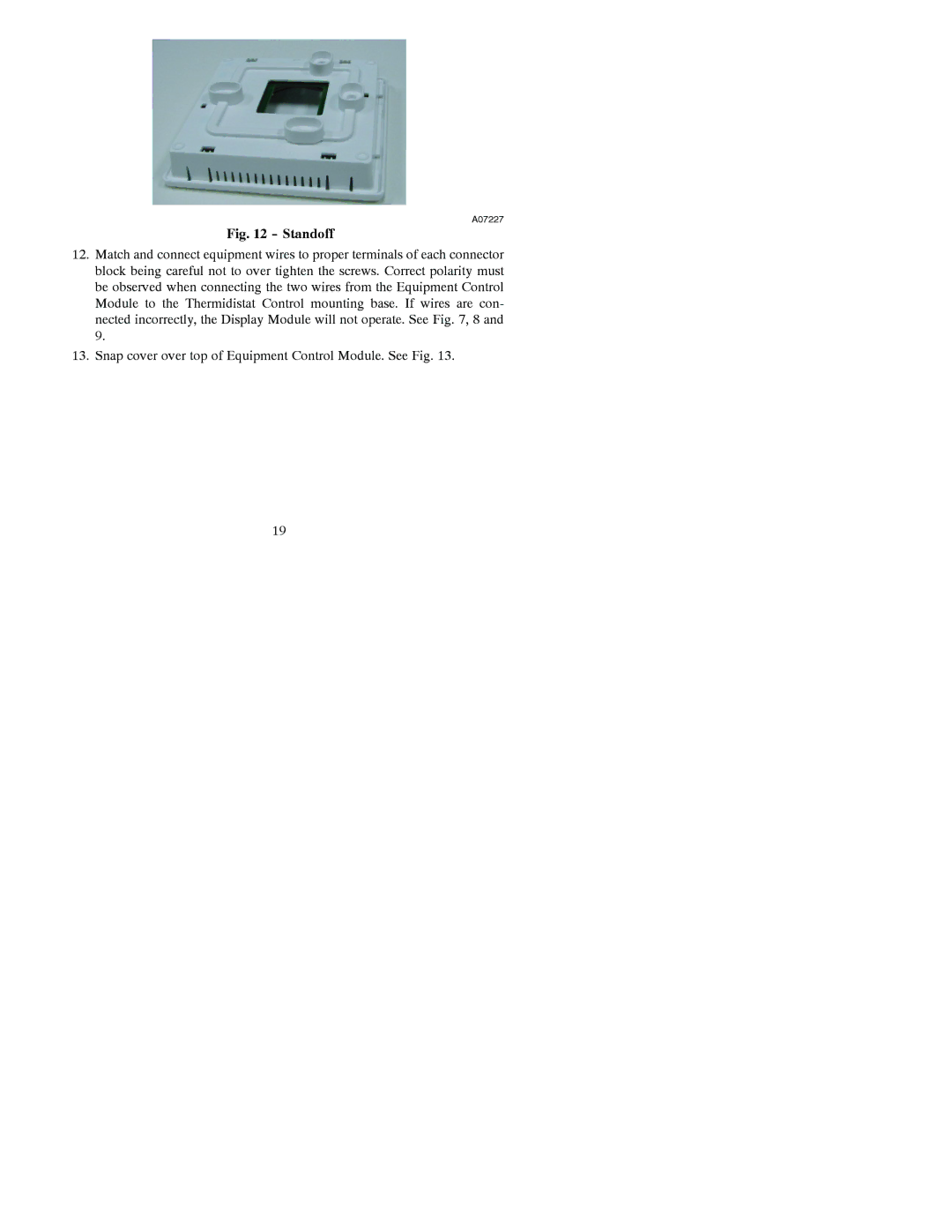 Bryant A07045, A07044 installation instructions Standoff 