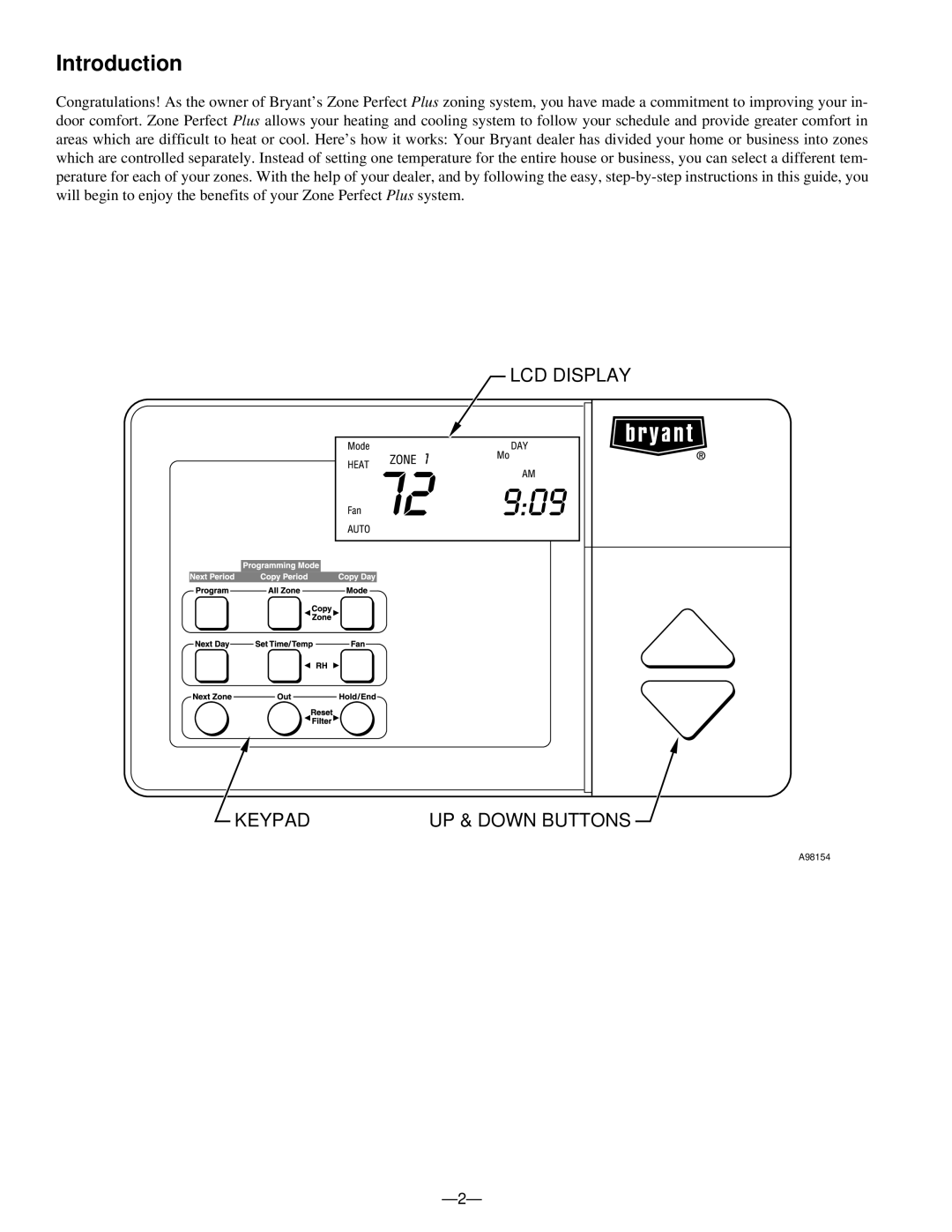 Bryant A96447 manual Introduction 