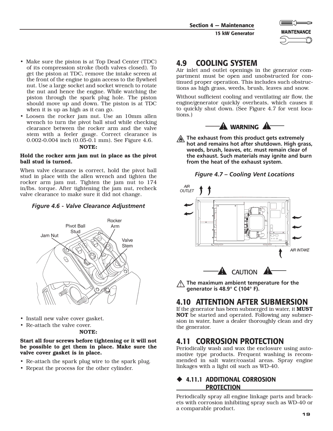 Bryant ASPAX1BBA015 owner manual Cooling System, Corrosion Protection 