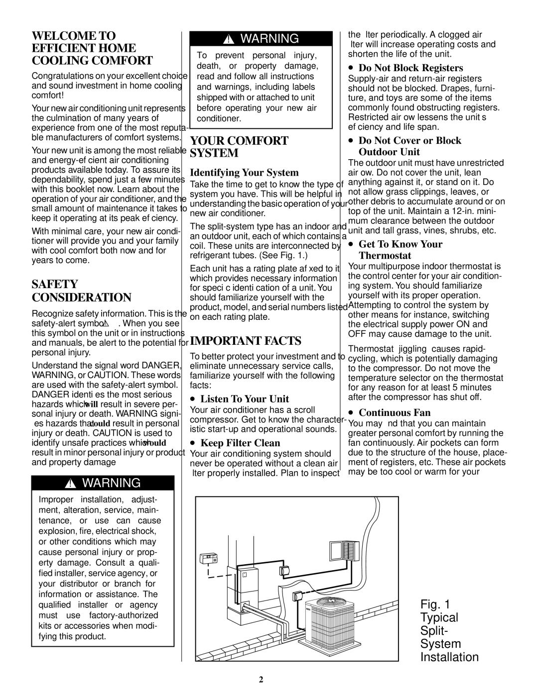 Bryant CENTRAL AIR CONDITIONER with PURON REFRIGERANT manual Welcome to Efficient Home Cooling Comfort 