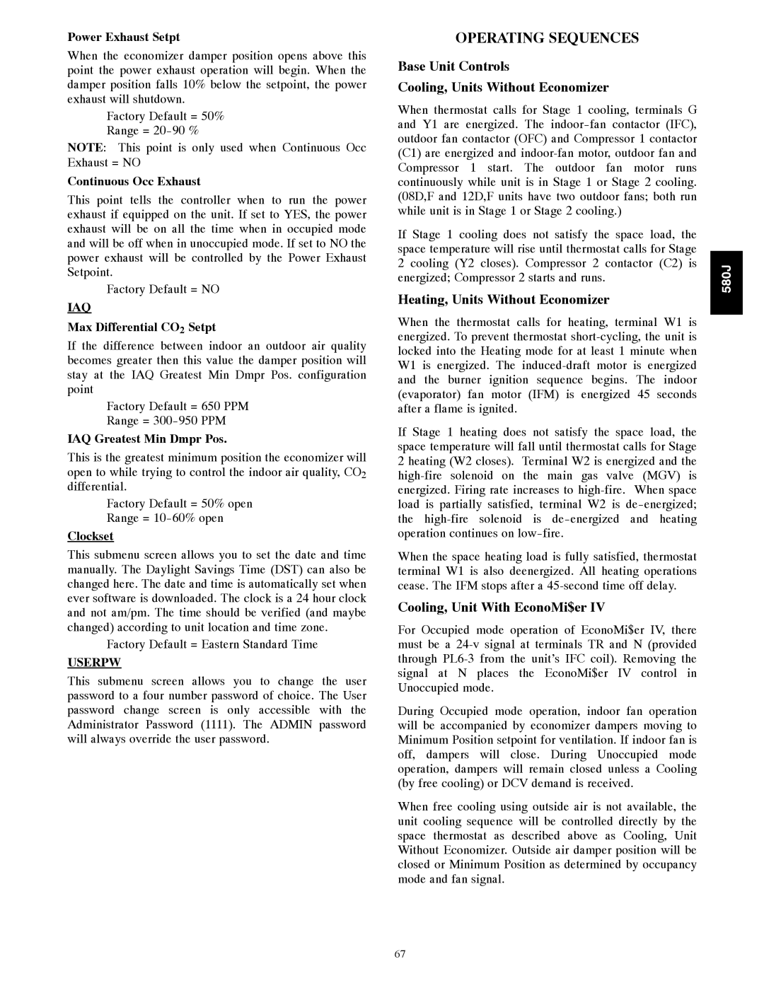 Bryant 580J*08--14D, F appendix Operating Sequences, Base Unit Controls Cooling, Units Without Economizer 