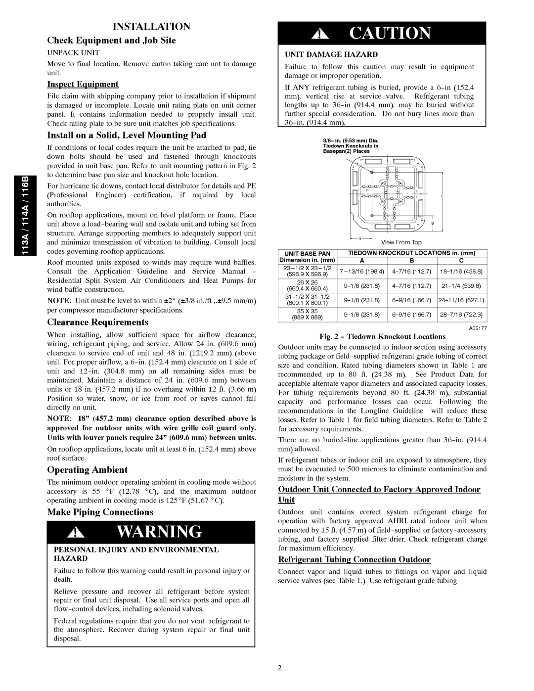 Bryant H3A installation instructions Installation 