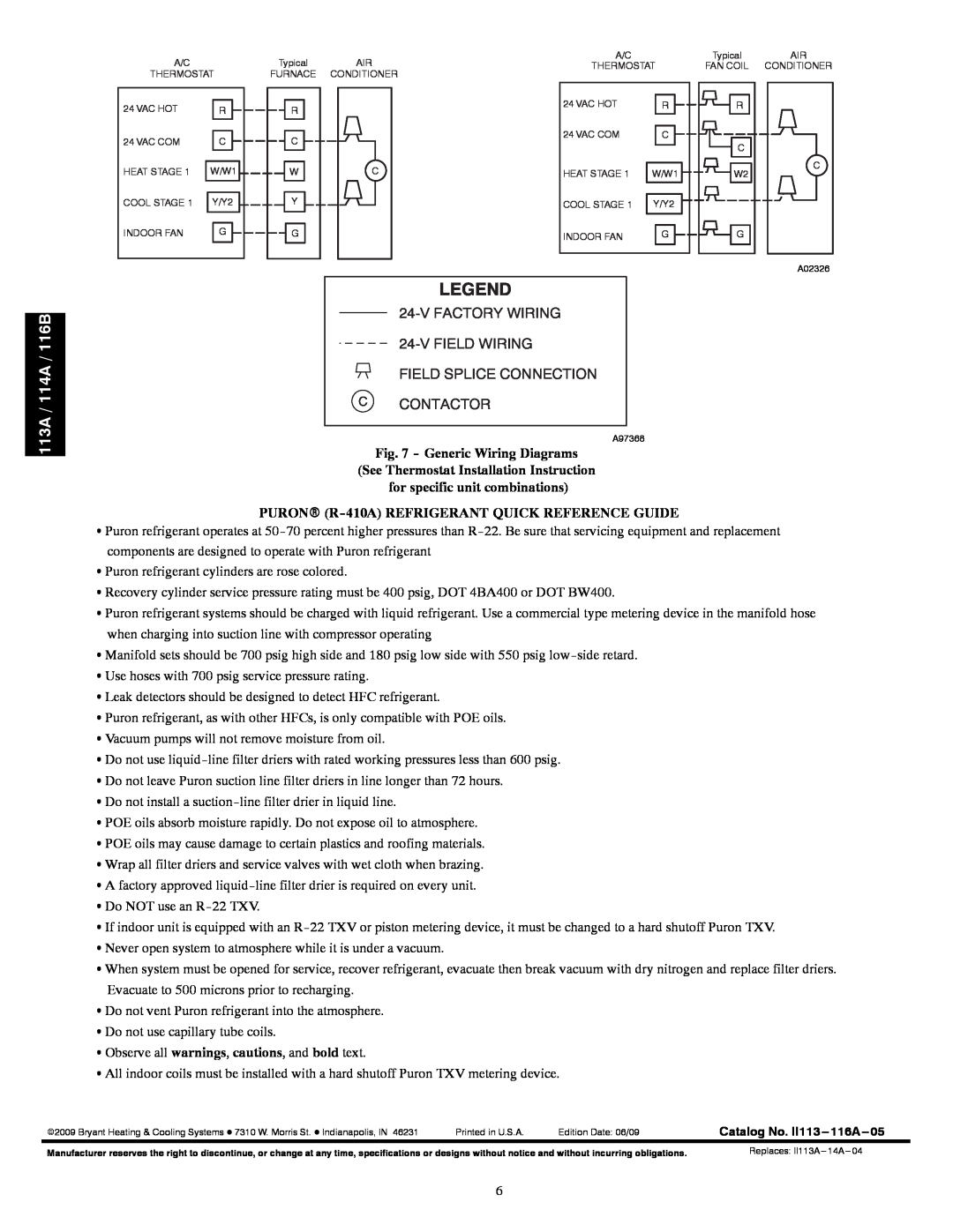 Bryant H3A Generic Wiring Diagrams, See Thermostat Installation Instruction, for specific unit combinations 