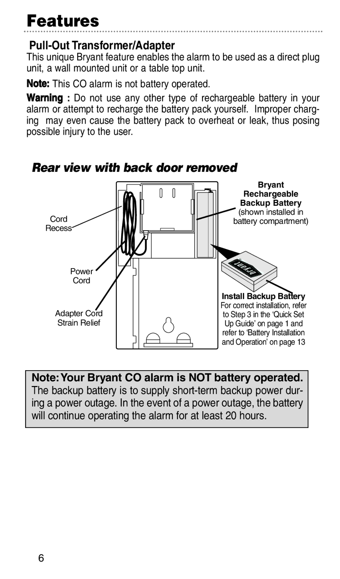 Bryant KNCGPP3RC manual Rear view with back door removed, Pull-Out Transformer/Adapter 