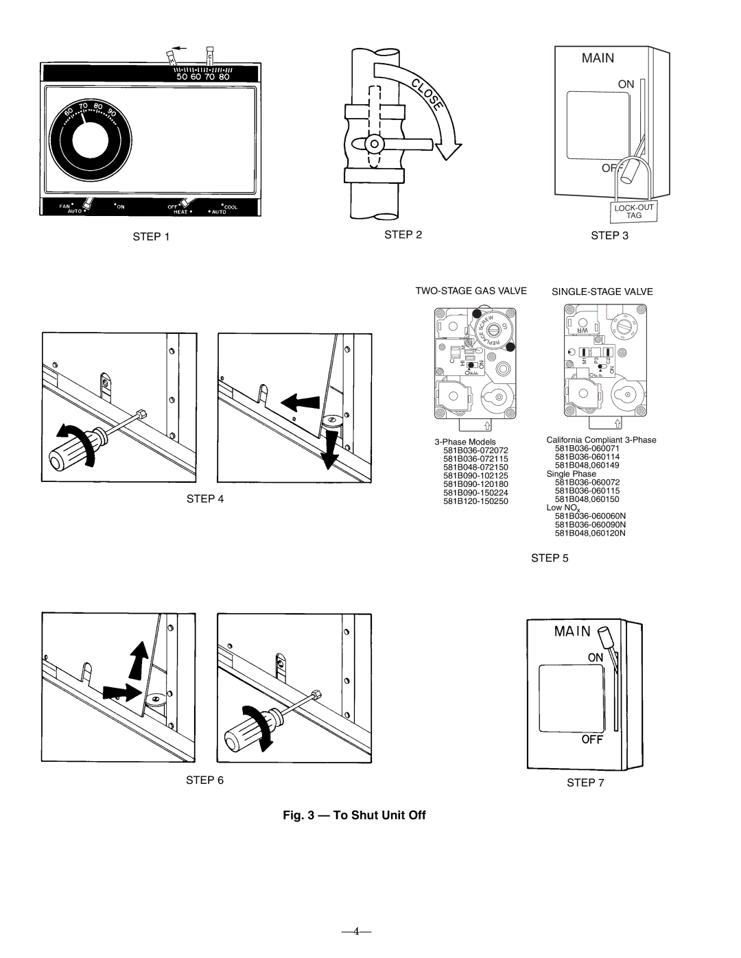 Bryant OM11-19 manual Main 