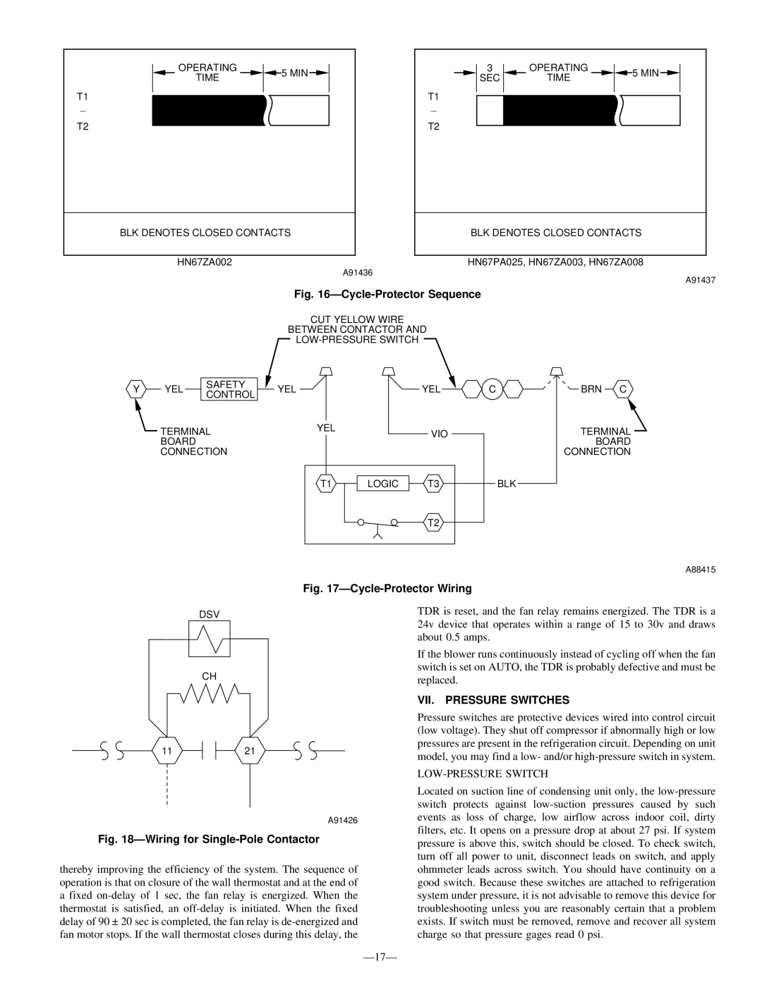 Bryant R-22 service manual VII. Pressure Switches, LOW-PRESSURE Switch 