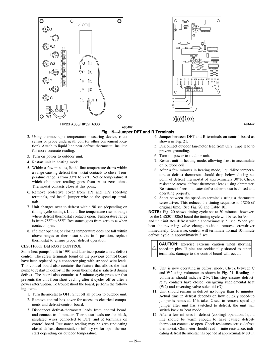 Bryant R-22 service manual CES0110063 Defrost Control, CES0110063 CES0130024 