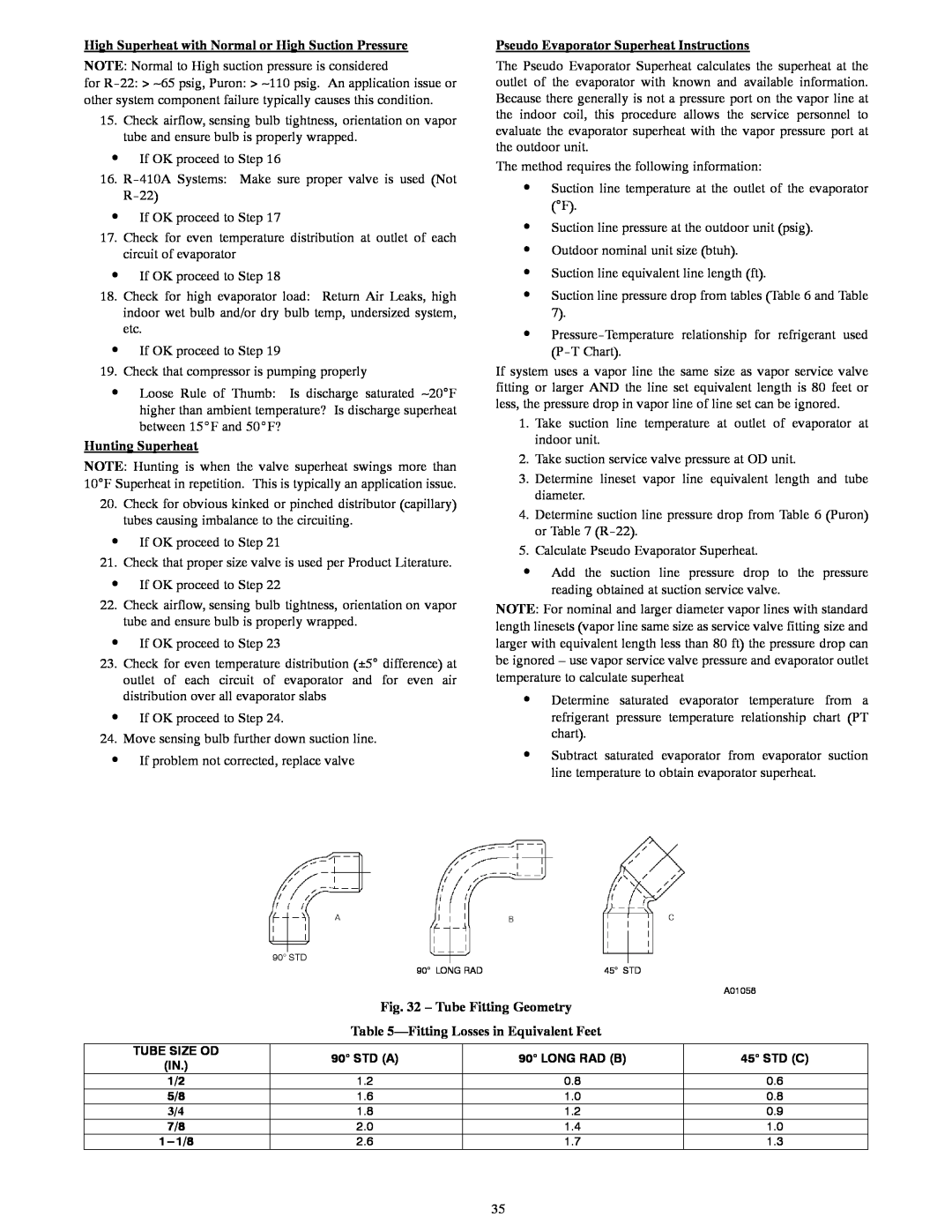 Bryant R-22 service manual Hunting Superheat, Pseudo Evaporator Superheat Instructions 