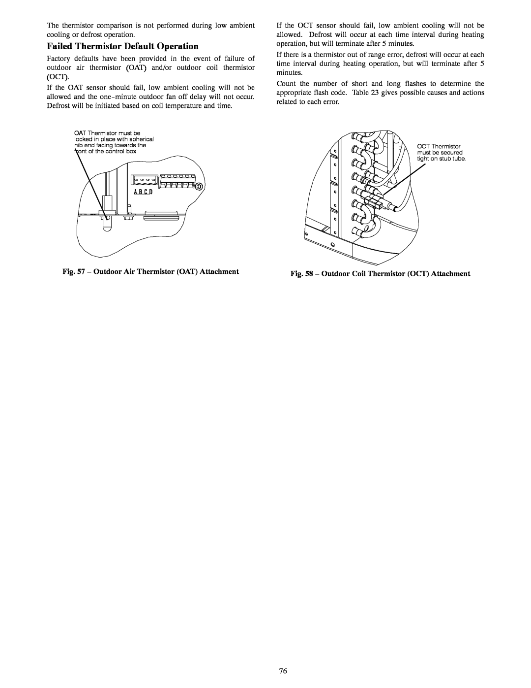 Bryant R-22 service manual Failed Thermistor Default Operation, Outdoor Air Thermistor OAT Attachment 