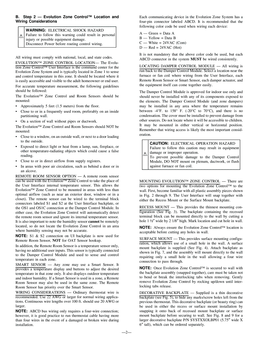 Bryant SYSTXBBUIZ01 instruction manual Evolution Zone Control Location and Wiring Considerations 