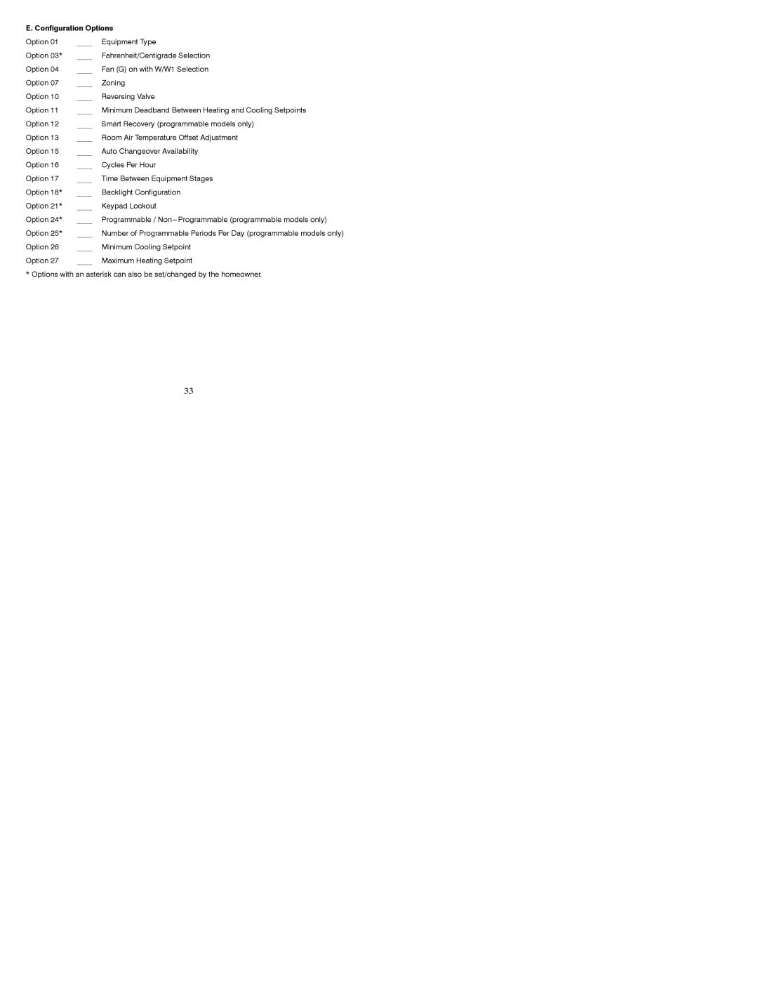 Bryant T2-PAC installation instructions Configuration Options 