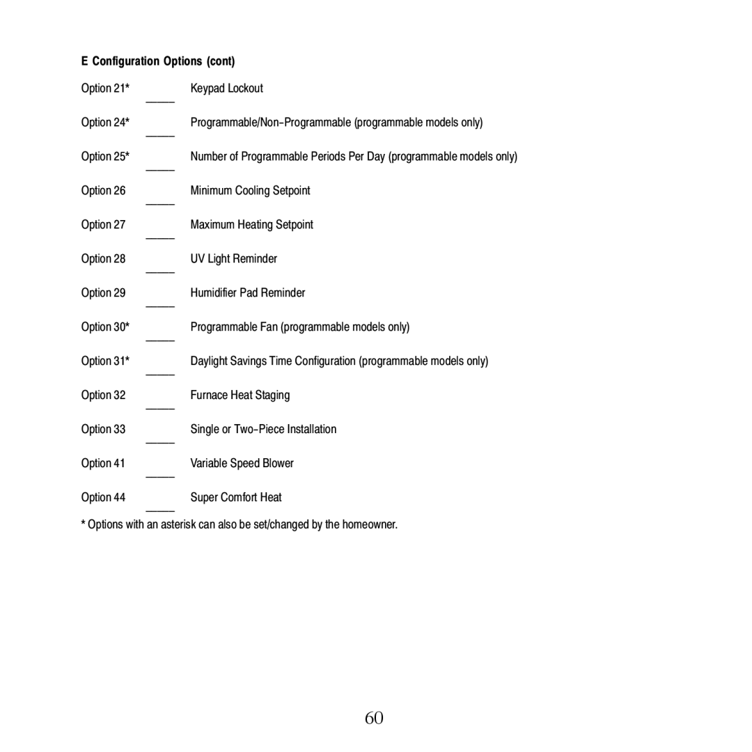 Bryant T6-NHP, T6-PAC, T6-NAC, T6-PHP installation instructions Option Keypad Lockout 