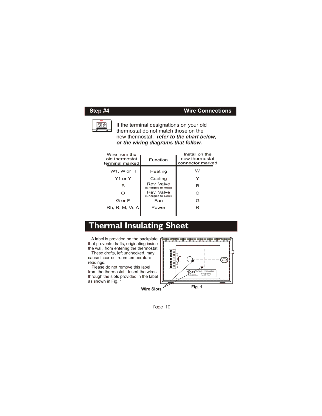 Bryant TSTATBBNQ001 manual Thermal Insulating Sheet 