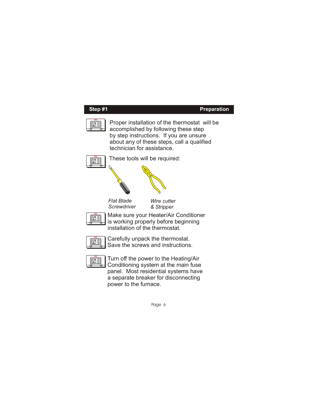 Bryant TSTATBBNQ001 manual Step #1 Preparation 