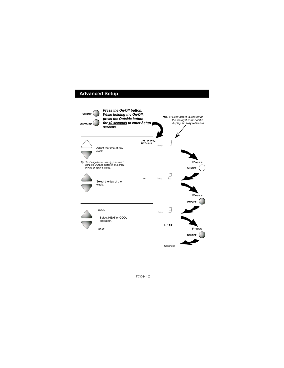 Bryant P474-0401RF, TSTATBBP2W01 manual I200 Am, Advanced Setup 