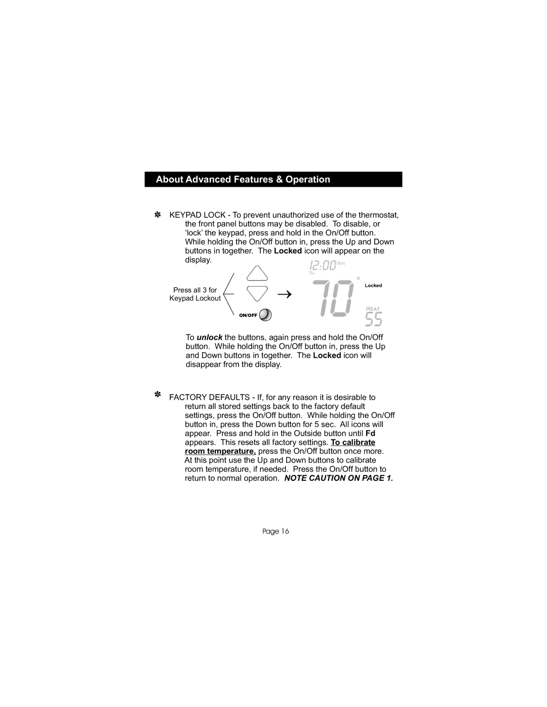 Bryant P474-0401RF, TSTATBBP2W01 manual I200 Am, About Advanced Features & Operation 