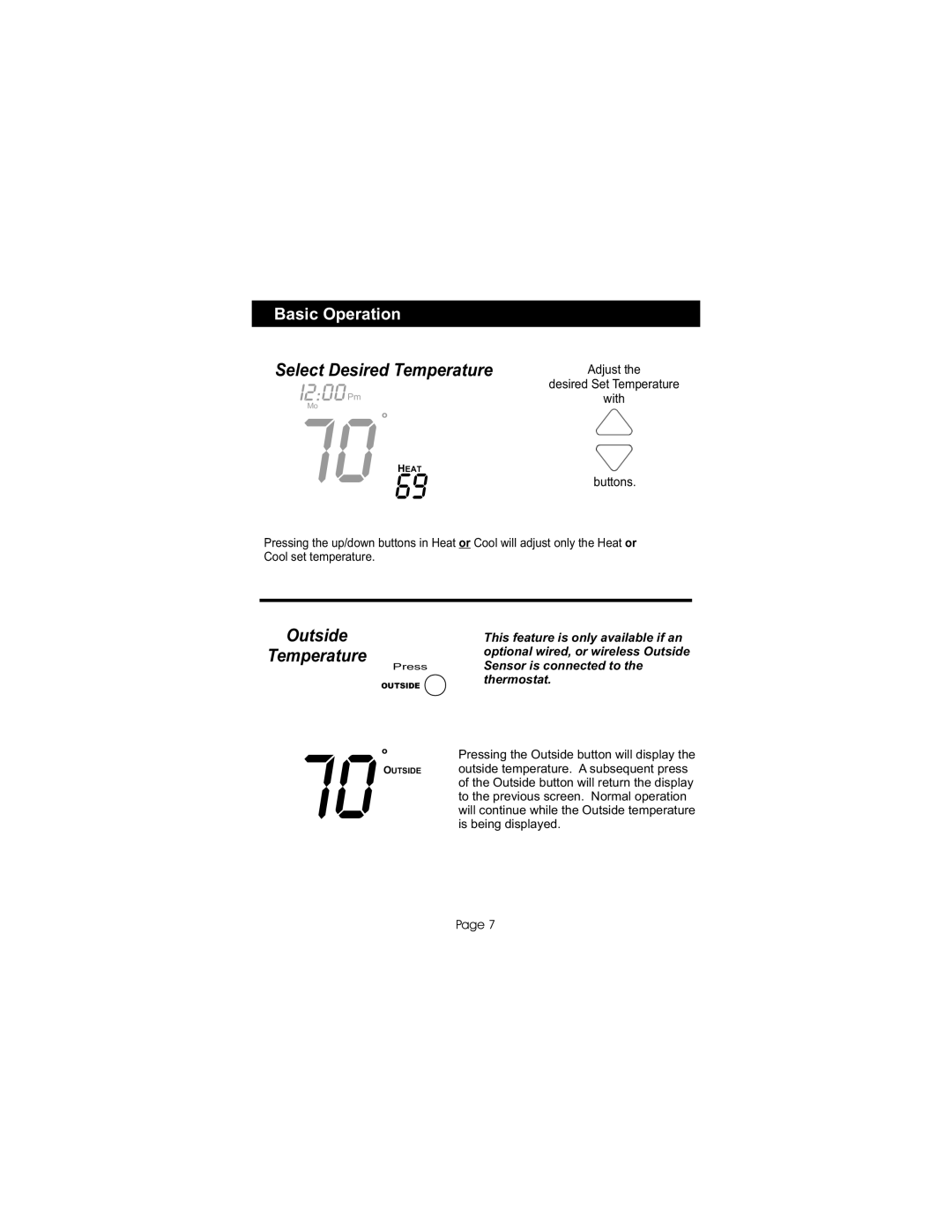 Bryant TSTATBBP2W01, P474-0401RF manual 70 69 H EAT 