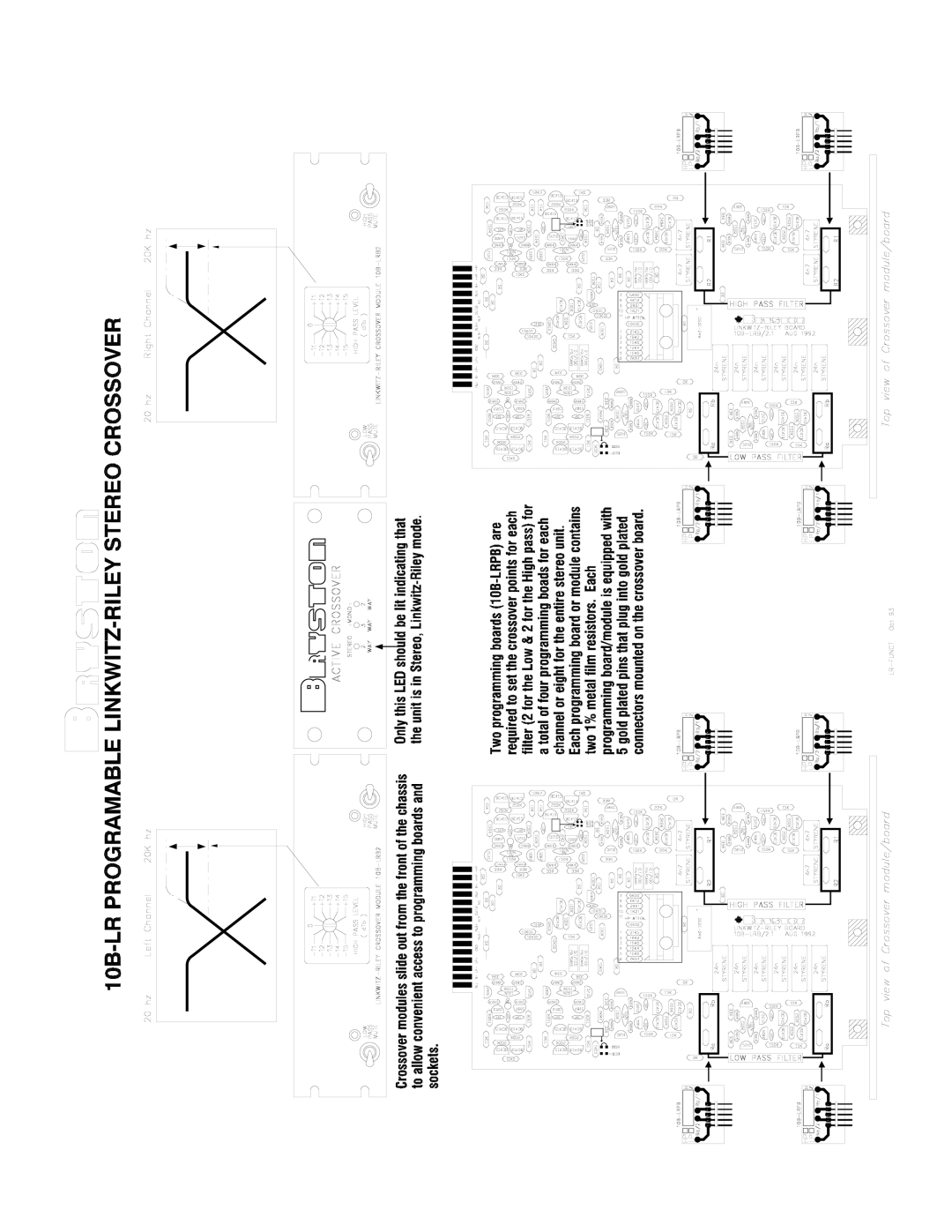 Bryston 10B-SUB, 10B-LR, 10B-STD owner manual 