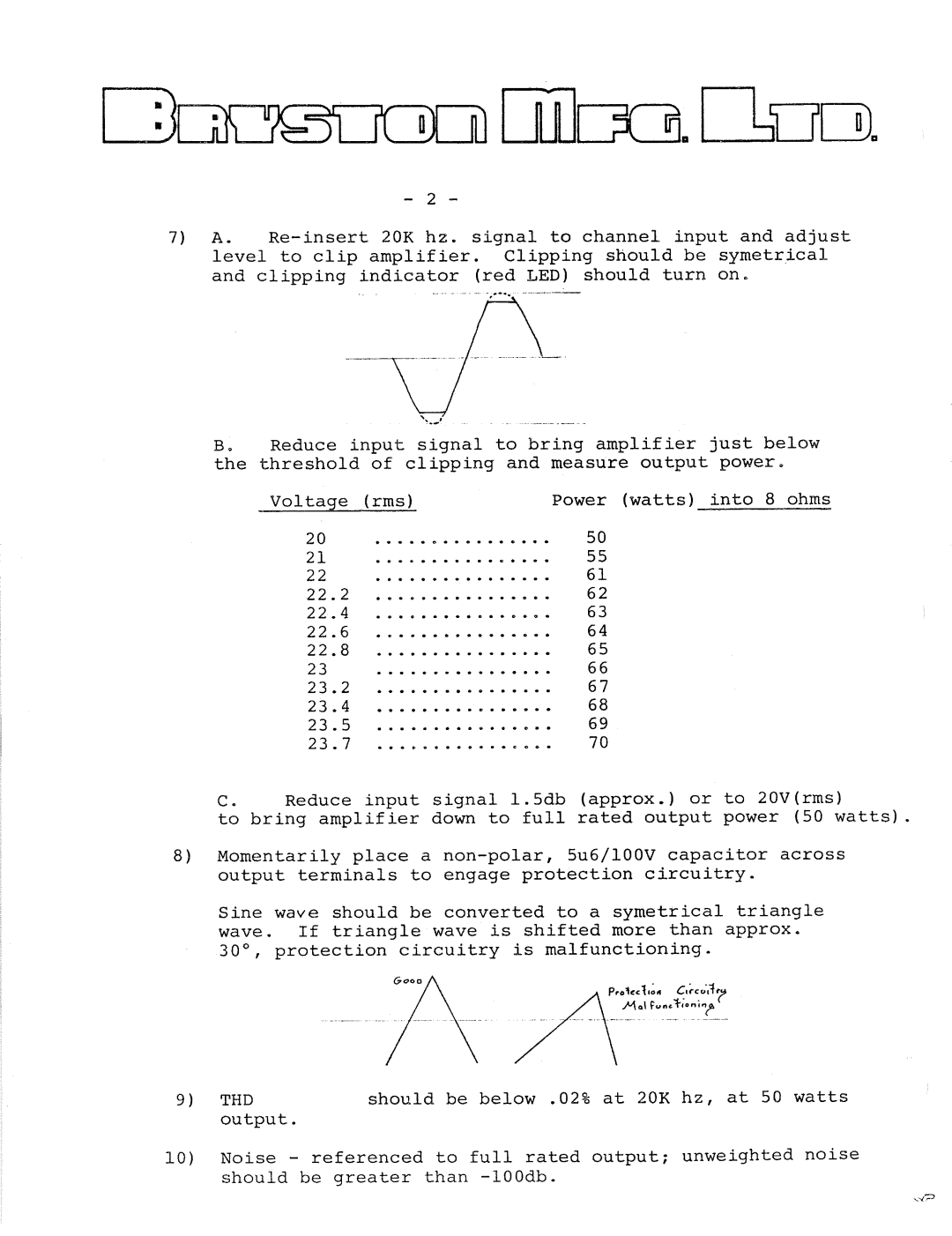 Bryston 2B owner manual 