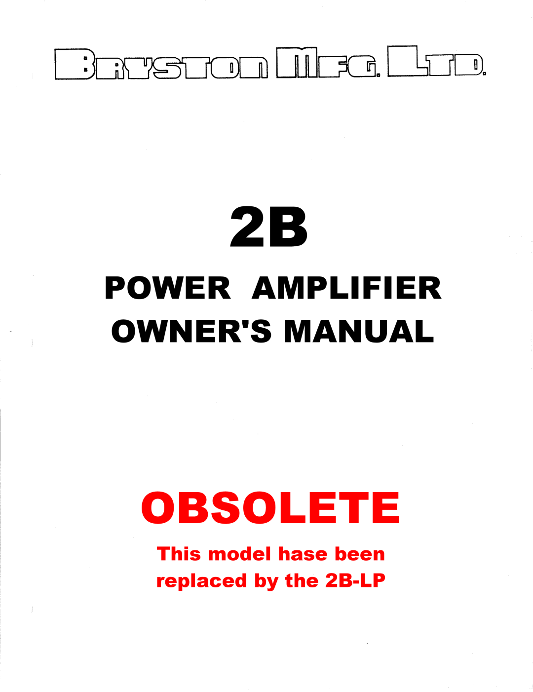 Bryston 2B owner manual 