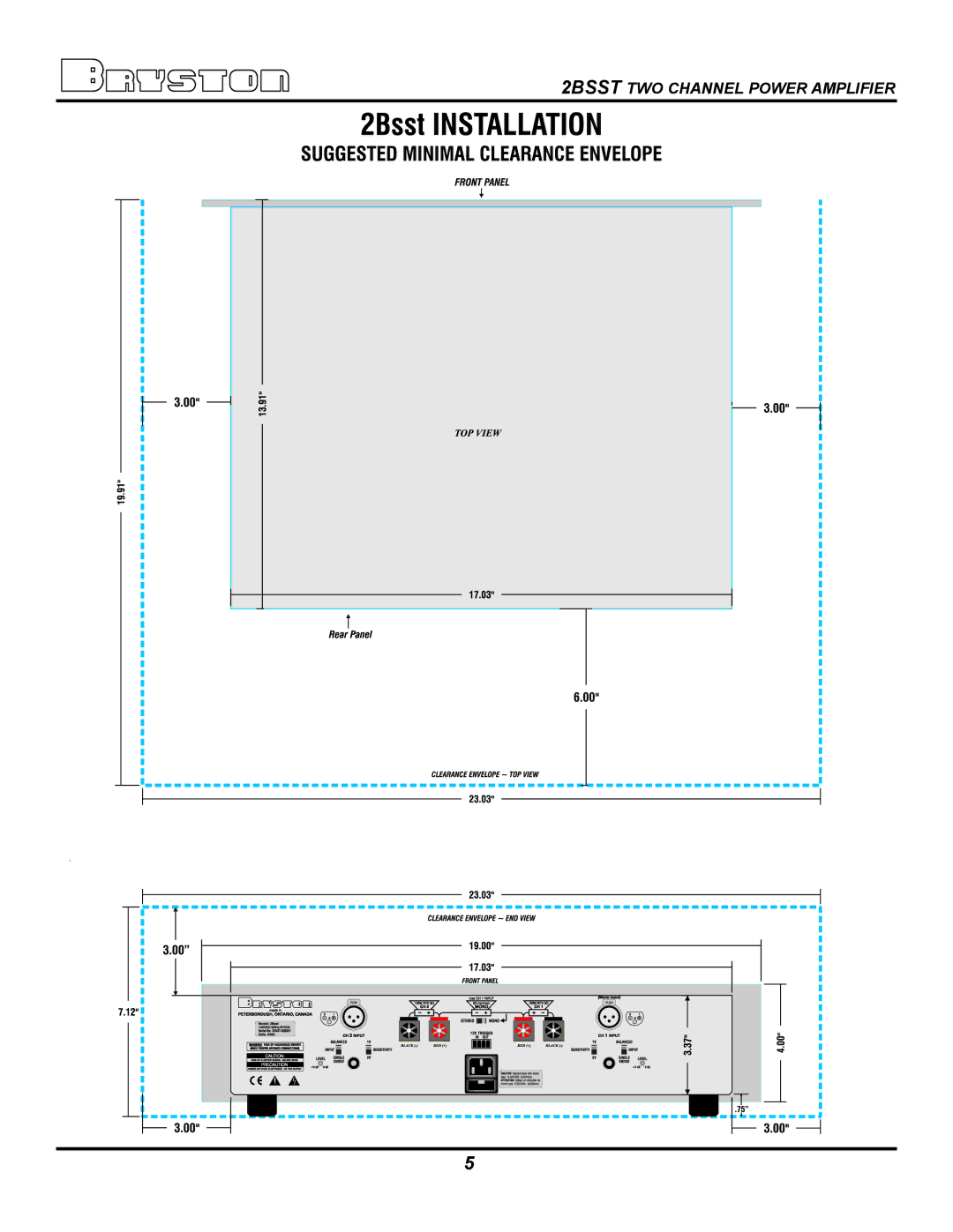 Bryston owner manual 2BSST TWO Channel Power Amplifier 