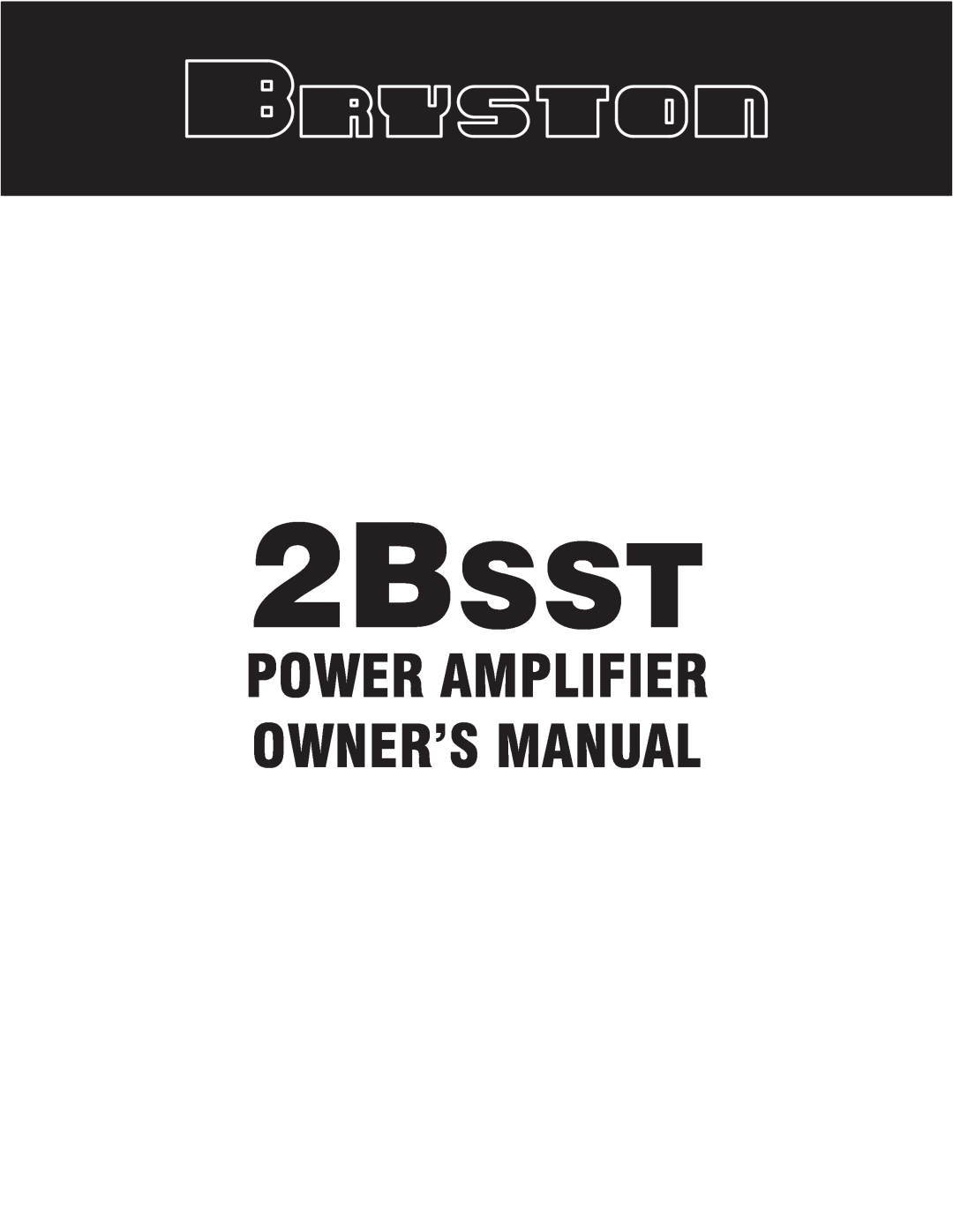 Bryston 2BSST owner manual 