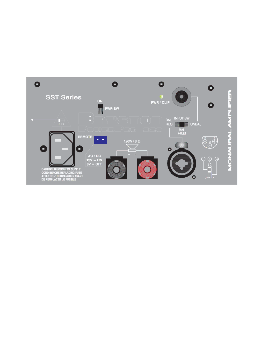 Bryston 300, 60, 120 owner manual Monaural Amplifier 