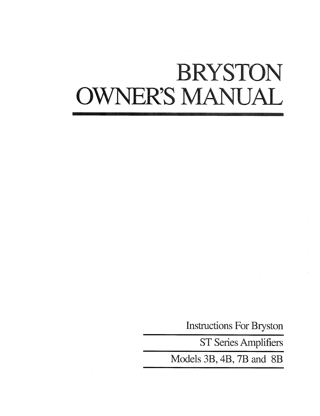 Bryston 8B manual 