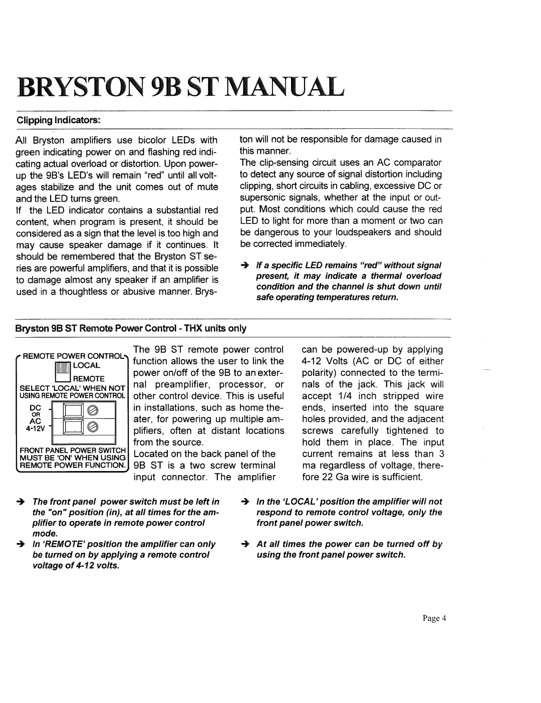 Bryston 9B ST manual 