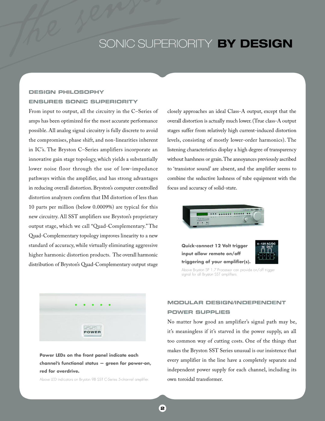 Bryston CSERIES manual Sonic Superiority by Design 