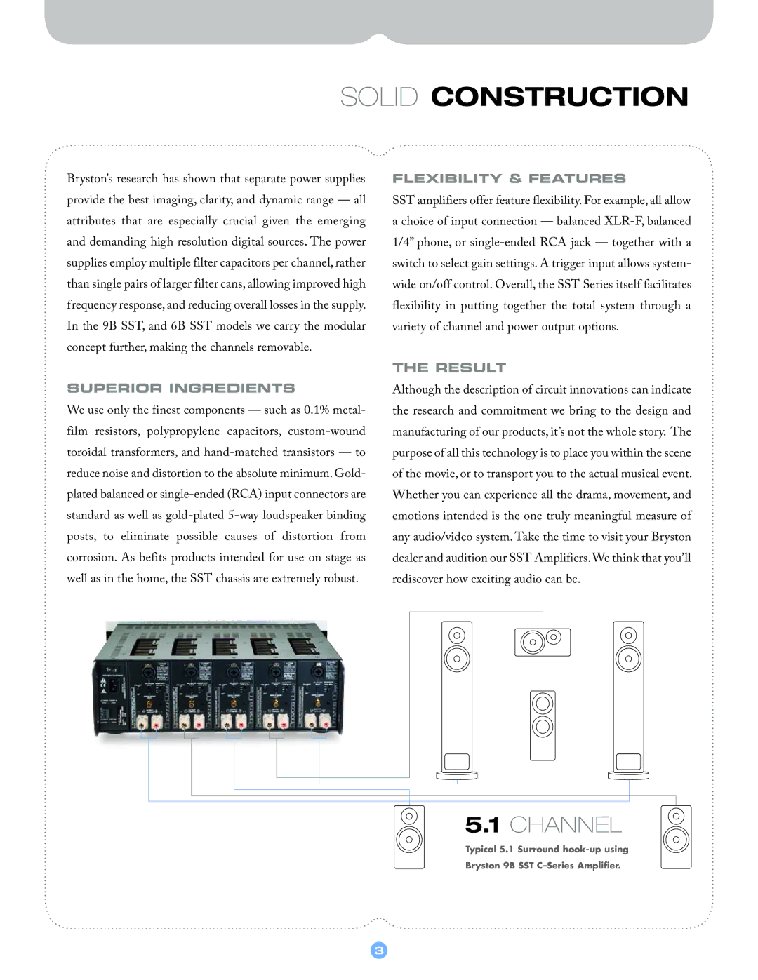 Bryston CSERIES manual Solid Construction, Superior Ingredients, Flexibility & Features, Result 